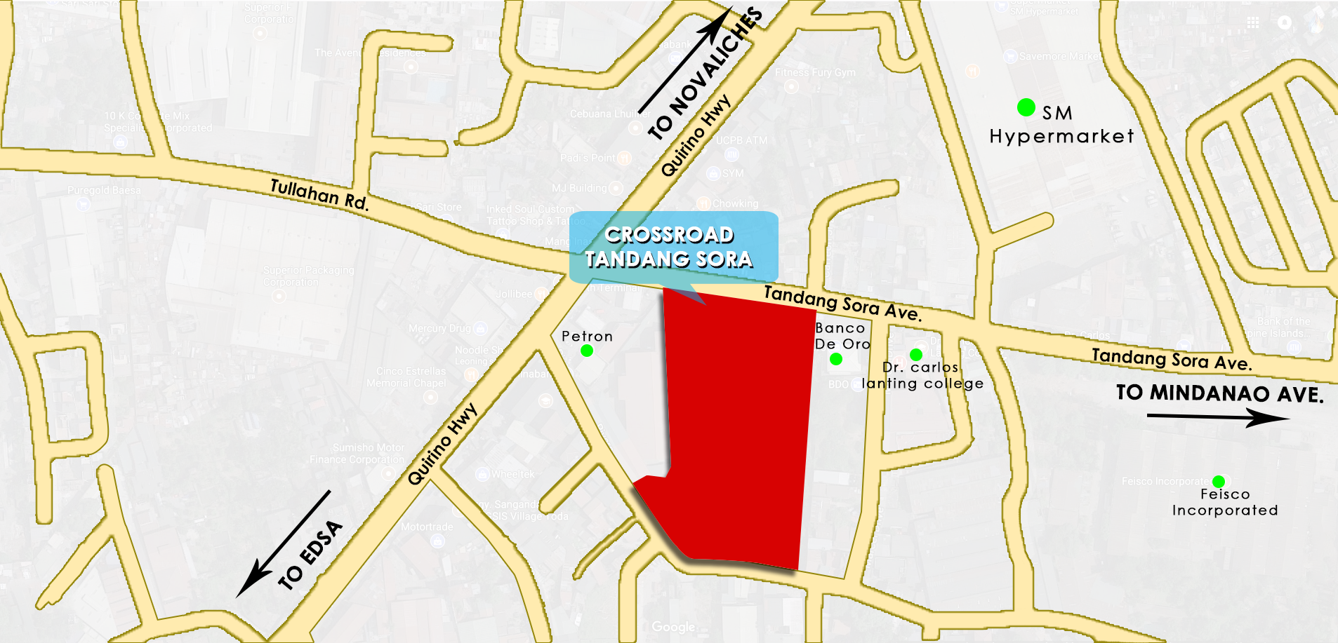 Crossroad Tandang Sora Map